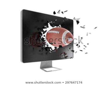Stock photo: Football Destroy Computer Screen