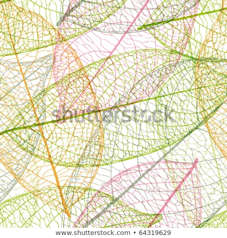 Stockfoto: Soft Green Leaves Seamless Repeating Pattern Isolated Vector Illustration