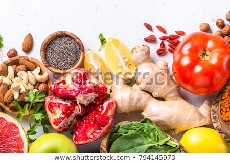 Stockfoto: Superfoods Healthy Food On White Background Vegan Diet Selection