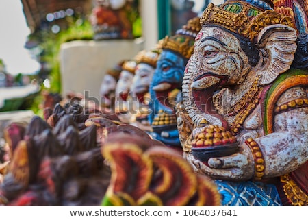 Zdjęcia stock: Typical Souvenirs And Handicrafts Of Bali At The Famous Ubud Market Banner Long Format