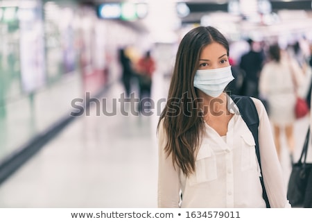 Woman Wearing Virus Masks Stok fotoğraf © Maridav