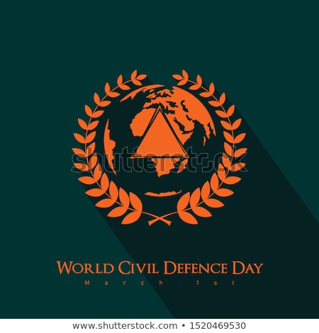 Stockfoto: Banner World Civil Defence Day