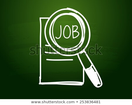 Job And Search Sign Over Green Blackboard Сток-фото © marinini