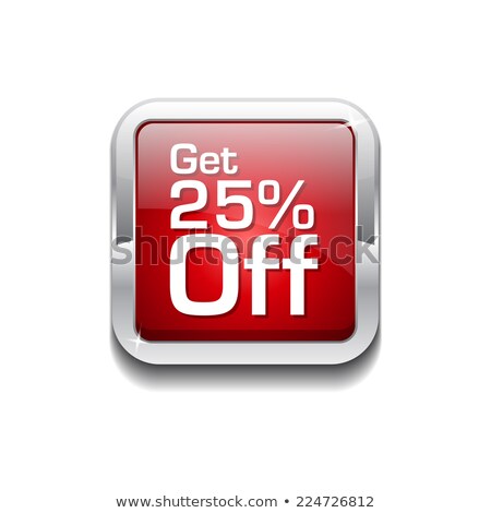 Foto stock: Get 25 Percent Red Vector Icon Button