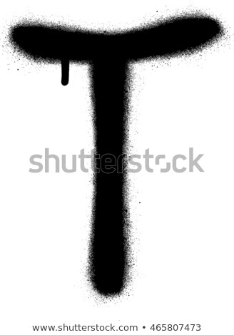 [[stock_photo]]: Sprayed T Font Graffiti With Leak In Black Over White