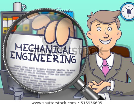 Zdjęcia stock: Engineering Technologies Through Magnifier Doodle Style