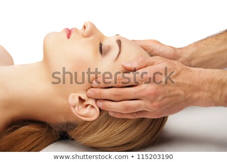 Stock fotó: Young Bright Woman Receiving Head Massage