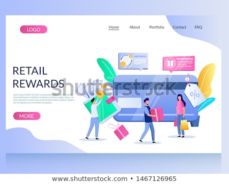 Stockfoto: Discount And Loyalty Card Landing Page Template