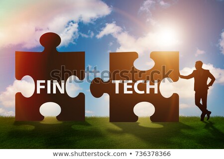 Stock fotó: Fintech Financial Technology Concept With Puzzle Pieces