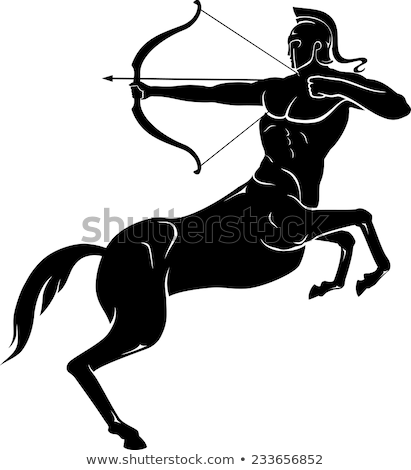 Stockfoto: Side View Of Archer With Bow And Arrow