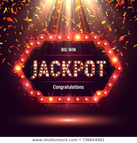 Foto stock: Jackpot Illuminate Glowing Sign Casino Vector