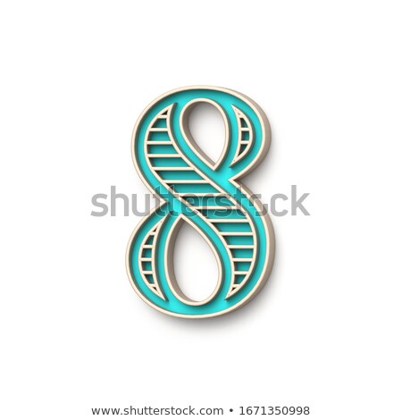 Stock photo: Classic Old Fashioned Font Number 8 Eight 3d