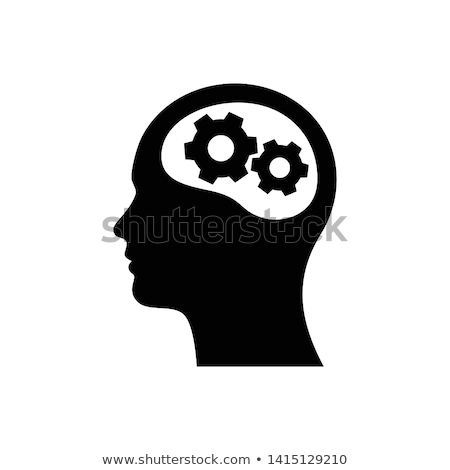 Сток-фото: Human Head With Mechanical Gears Illustration