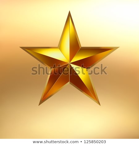 Stok fotoğraf: Illustration Of A Red Star On Gold Eps 8