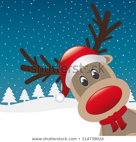 Foto stock: Santa Claus Hat And Watch Christmas Snowy Night