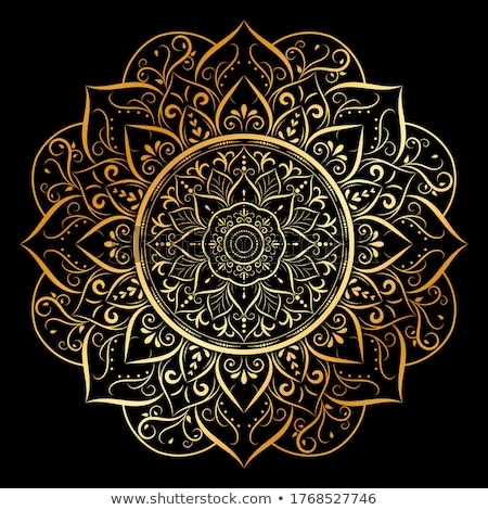Сток-фото: Hand Drawn Circular Pattern Gold Mandala