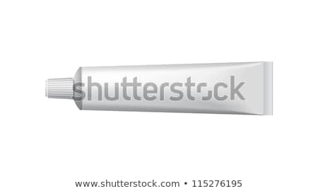 Сток-фото: Tube Of Toothpaste Cream Or Gel Grayscale Silver White Clean