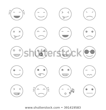 Emoticons Collection Set Of Emoji Flat Monochrome Style Diffe ストックフォト © pashabo