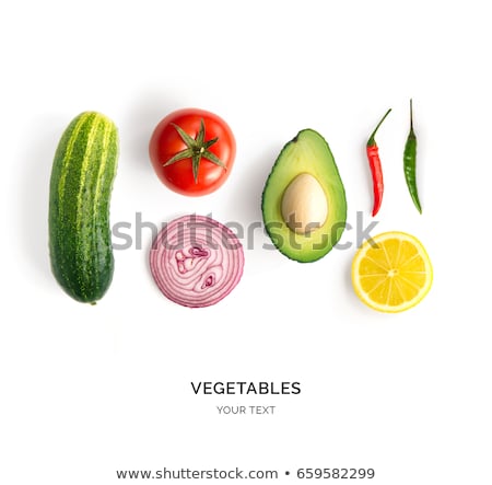 Foto stock: Cucumber Slices Pattern Food Background