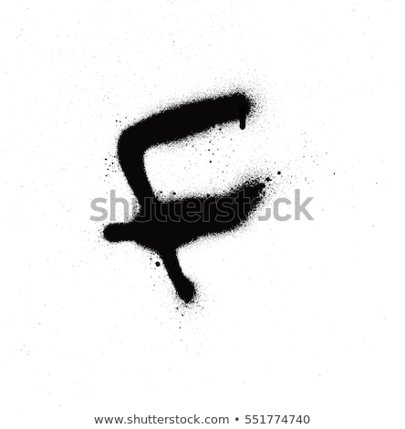 Сток-фото: Sprayed F Font Graffiti With Leak In Black Over White