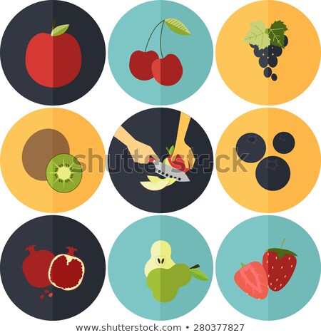 Foto stock: Flat Design Icon Of Pear In Ui Colors