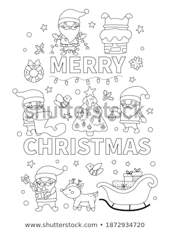 Stockfoto: Snowflakes Set Colorless Vector Illustration
