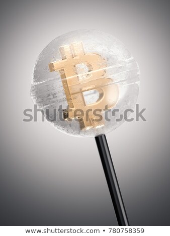 Stock fotó: Transparent Lollipop With Bitcoin Symbol Isolated On White 3d Rendering