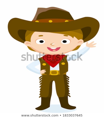 Stock fotó: Cartoon Angry Cowboy Boy