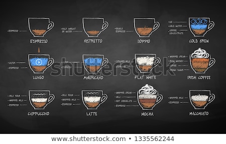 Stock foto: Vector Chalk Drawn Set Of Coffee Recipes