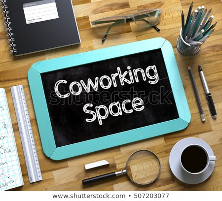 Small Chalkboard With Coworking Concept 3d Render Foto d'archivio © Tashatuvango