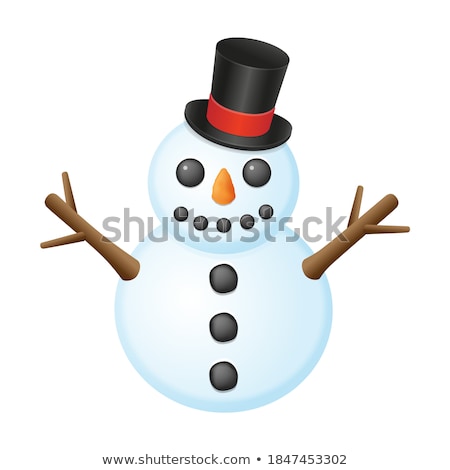 Stock photo: Snowman With Top Hat Isolated On White Background