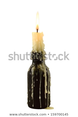 Stock photo: Molten Candle In A Bottle