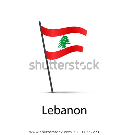 Stockfoto: Lebanon Flag On Pole Infographic Element On White