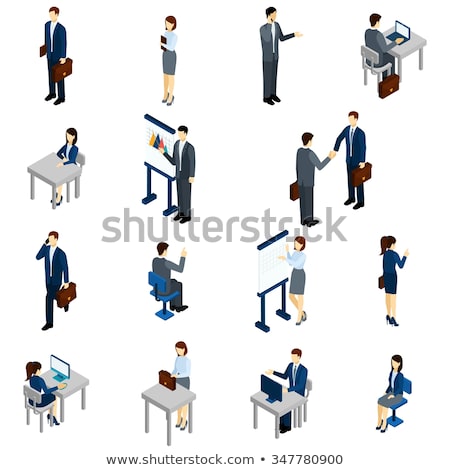 Foto stock: Handshaking Man And Woman Of 3d Characters