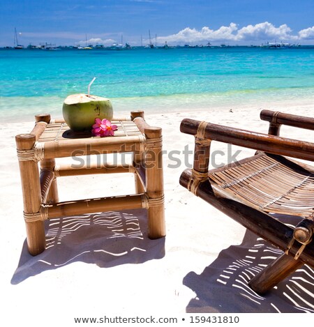 Foto stock: Tables On The Beach Boracay Philippines