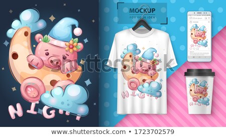 Pig On The Moon - Poster And Merchandising ストックフォト © rwgusev