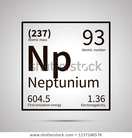 Сток-фото: Neptunium Chemical Element With First Ionization Energy Atomic Mass And Electronegativity Values S
