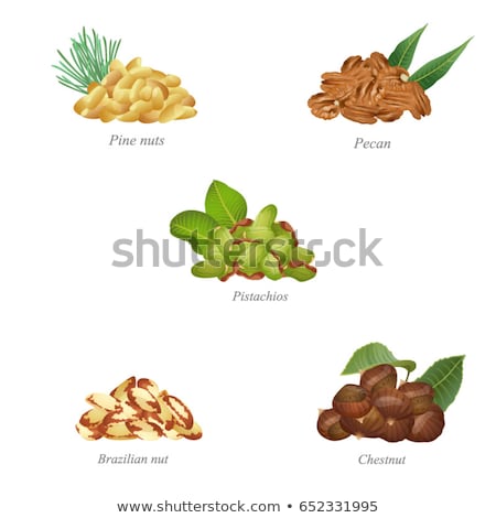 Stock foto: Chestnuts And Their Leaves