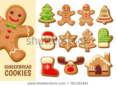 Stok fotoğraf: Christmas Gingerbread Cookies And Fir Tree