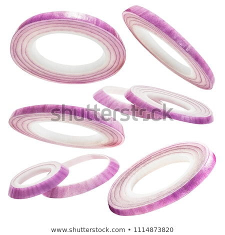 Foto stock: Red Purple Onion Rings Paths