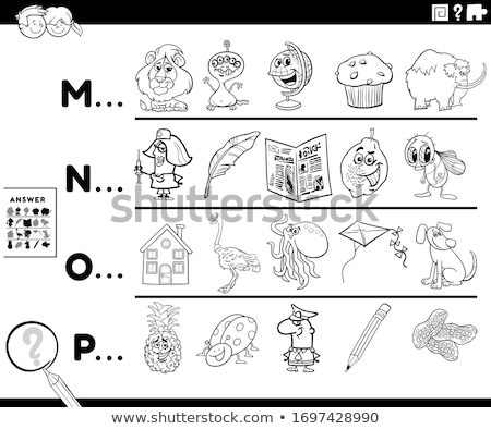 Stock photo: First Letter Of A Word Task For Kids Color Book Page