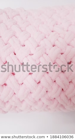 Сток-фото: Sweet Baby Girl Lying On Knitted Plush Blanket