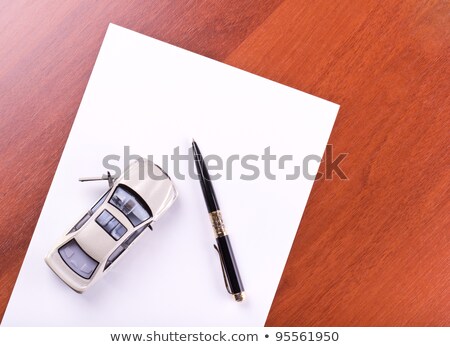 Model Of Car And Empty Paper [[stock_photo]] © a2bb5s