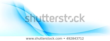 Stock fotó: Abstract Shiny Blue Wavy Banner