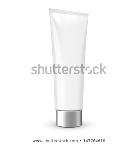 Stock fotó: Cosmetic Or Hygiene Grayscale White Gray Chrome Lid Plastic Bott