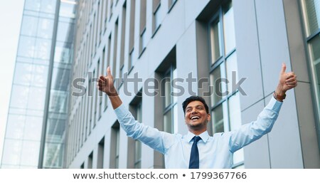 Stok fotoğraf: Young Hindu Businessman Giving Thumb Up