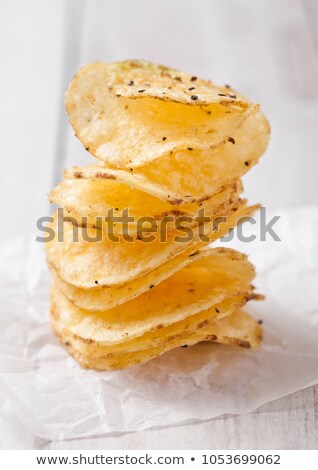 Crispy Delicious Pepper Potato Crisps Chips Snack Foto stock © DenisMArt