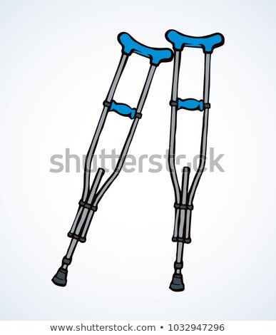 Foto stock: Crutch Hand Drawn Outline Doodle Icon