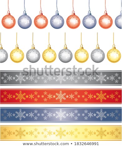 Red Christmas Tree Bauble Banner In French Stock foto © Albachiaraa