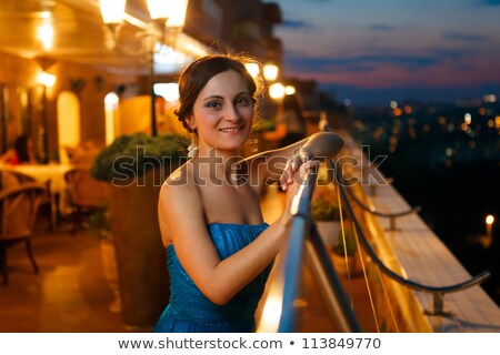 Young Beautiful Woman On Night Party Went To Get Some Air Foto stock © luckyraccoon